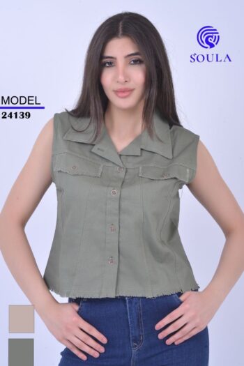 جاكيت كتان حفر نسائي