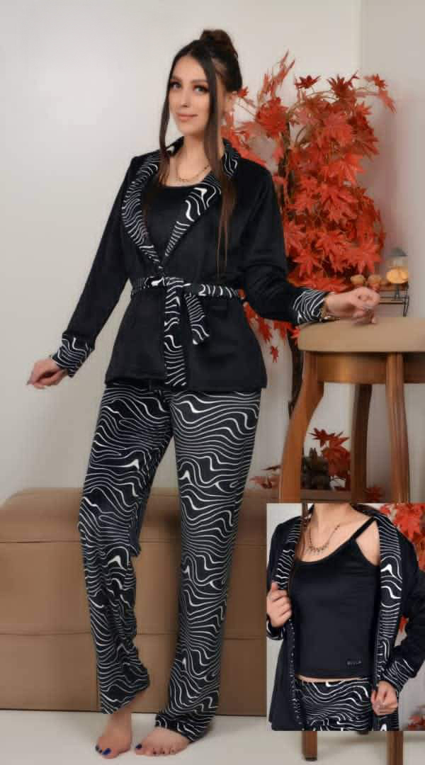 بيجامه 3قطع زيبرا