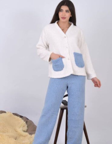 بيجامة فرو ملونه