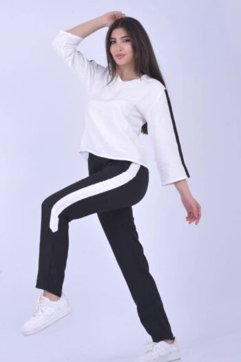 بيجامة لينن سبورت بخط جانبي