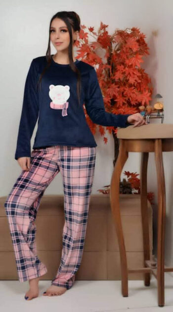 بيجامة مخمل بطوط شتوية