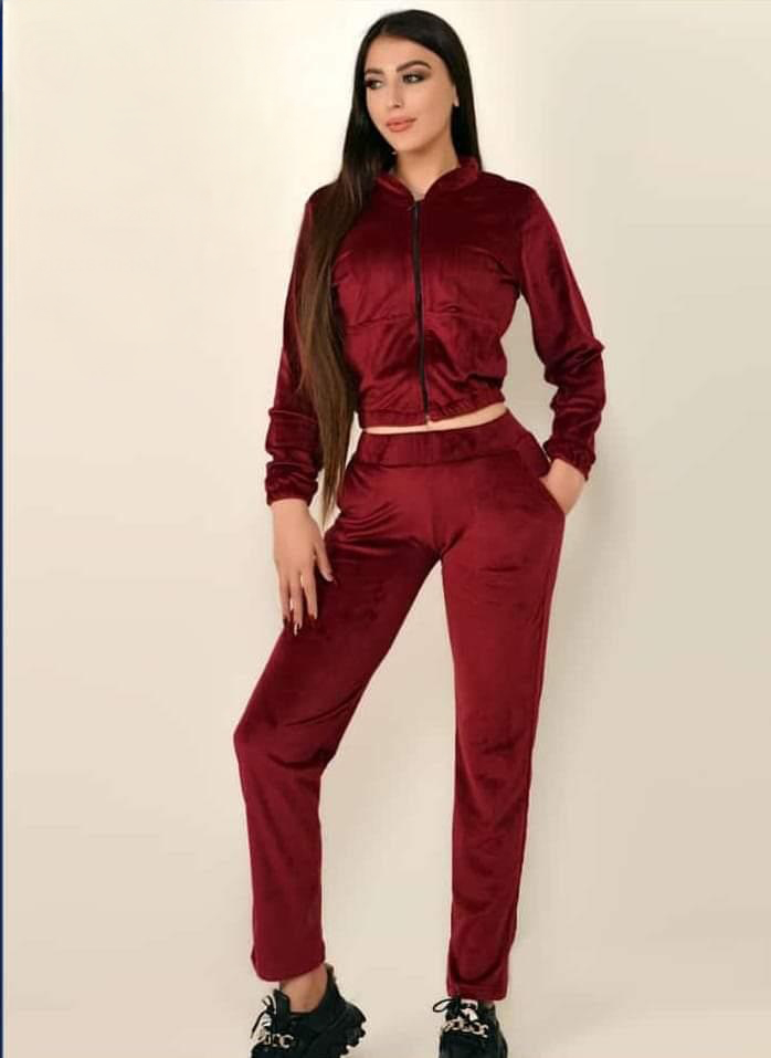 بيجامه مخمل جاكيت قصير