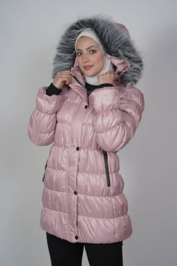 جاكيت بارشوت طويل مع فرو