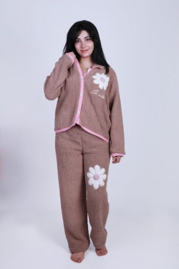 بيجاما نسائية شتوية فرو ناعم – تصميم وردة