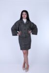 طقم تنورة وجاكيت شتوي بنقشة كلاسيك – قطعتين