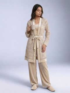 بجامة 3 قطع فلوك — beige