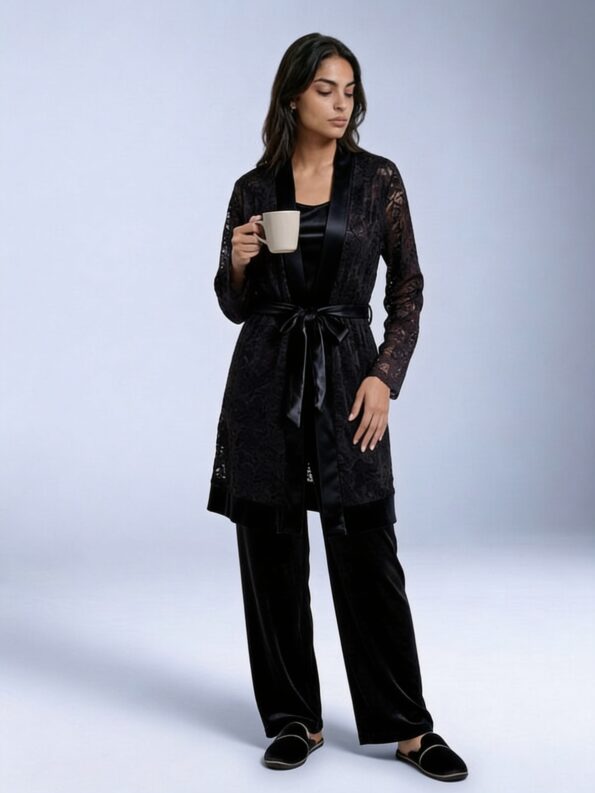 بجامة 3 قطع فلوك — black